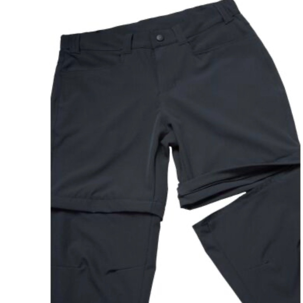 Eddie Bauer Pants Mens 38x32 Black Nylon Blend‎ Convertible Zip-Off Shorts